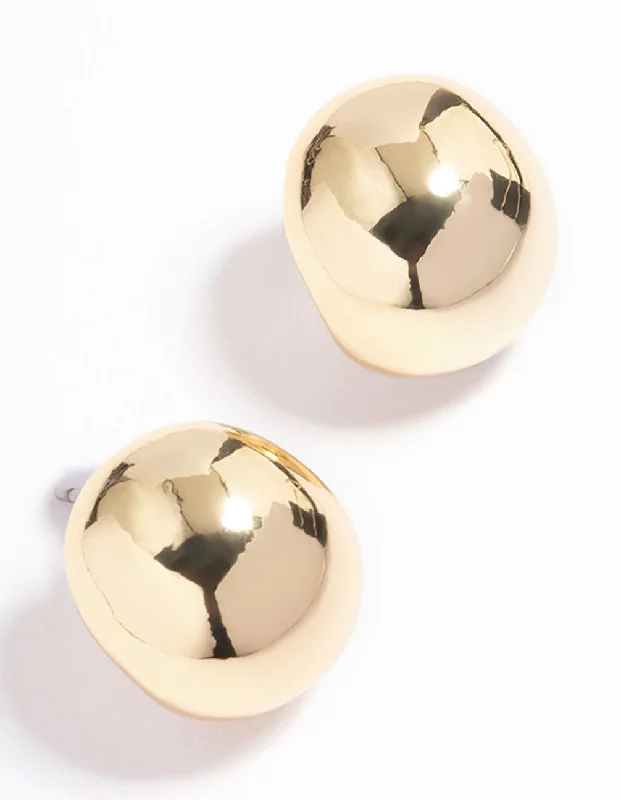 Women’s colorful earrings-Gold Plated Mini Ball Stud Earrings