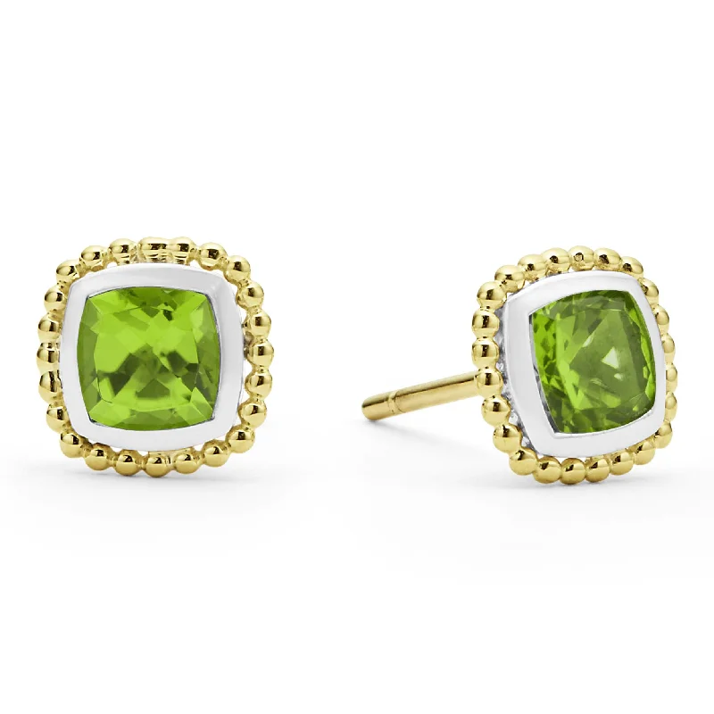 Women’s classic diamond earrings-Rittenhouse Two-Tone Peridot Stud Earrings