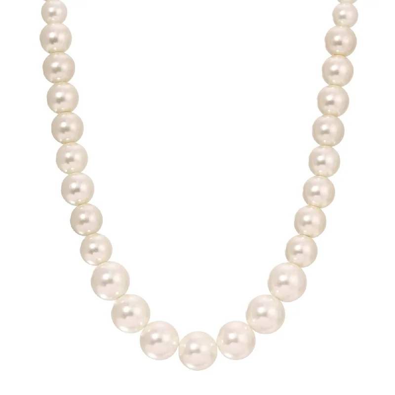 Women’s diamond necklace with gold chain-1928 Jewelry Classic Graduated Glass Faux Pearl Strand Necklace 18"