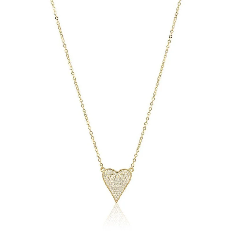 Women’s 14k gold necklace-Audrey Heart Necklace