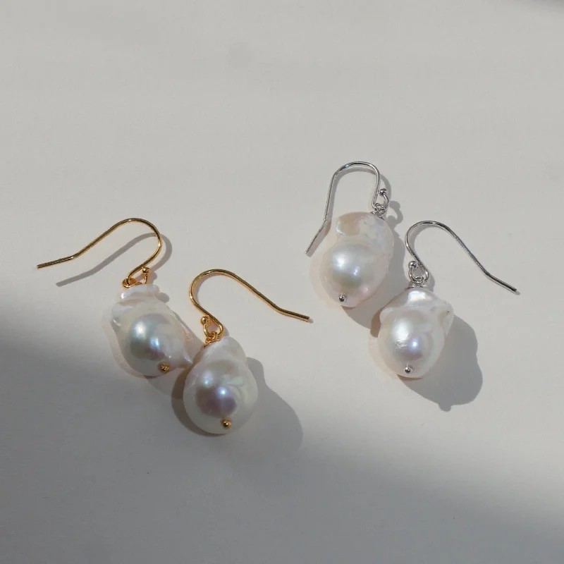 Women’s everyday earrings-'Enid' Baroque Pearl Drop Earrings