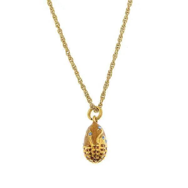 Women’s twisted gold necklace-1928 Jewelry Swan Topaz Egg Light Blue Crystal Pendant Necklace 18"