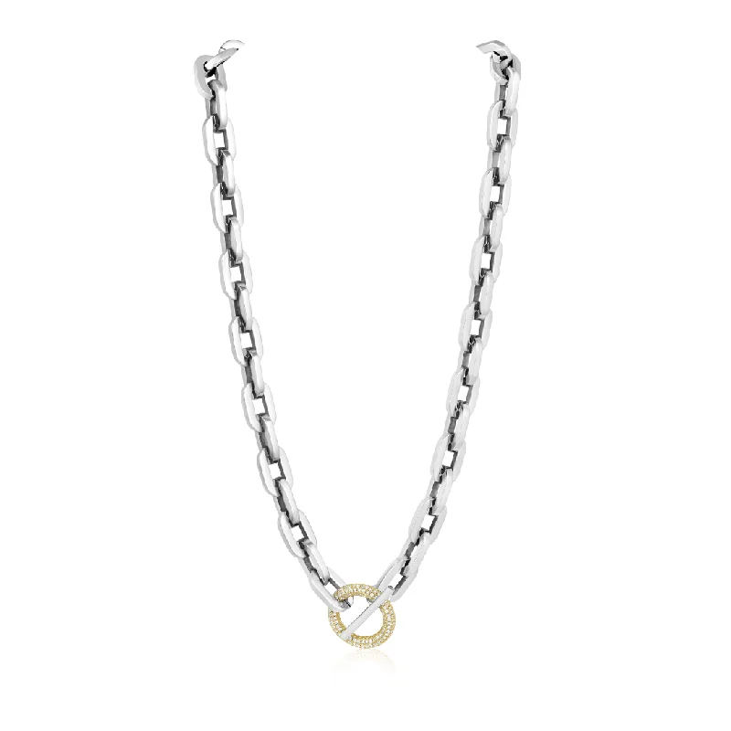 Women’s multicolored necklace-Rory Link Chain Toggle- Two Tone