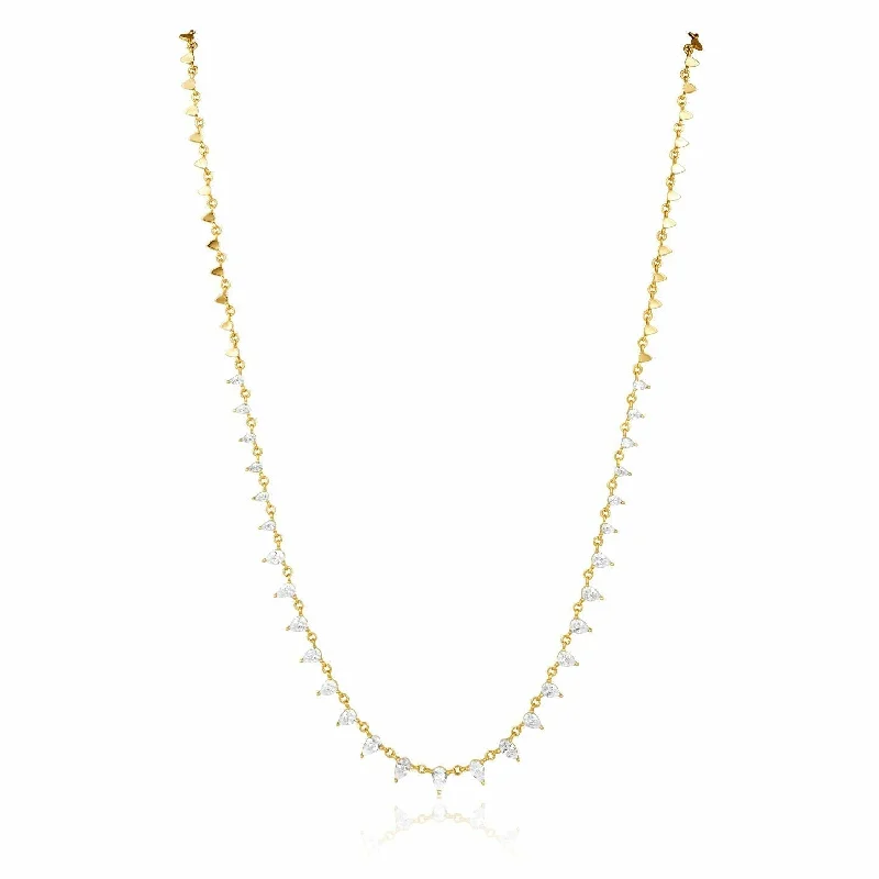 Women’s diamond necklace with gold chain-Vienna Cz Necklace