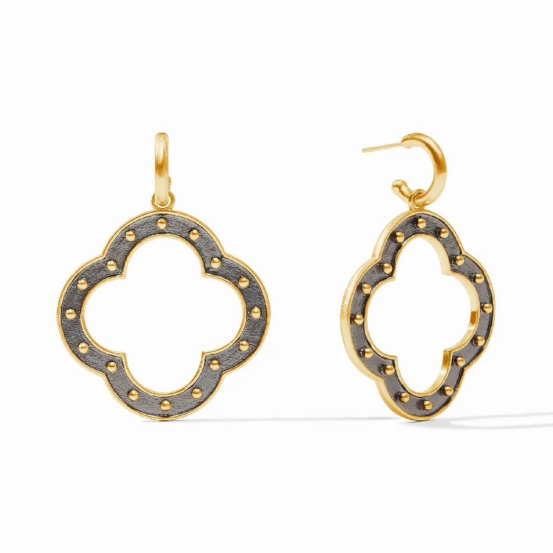 Women’s long drop earrings-SoHo Statement Hoop & Charm Earring