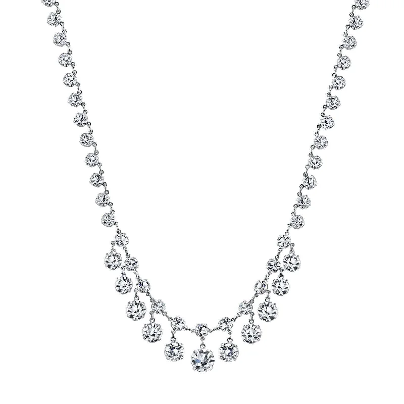 Women’s family birthstone necklace-1928 Bridal Genuine Austrian Crystal Collar Necklace 15" + 3" Extender