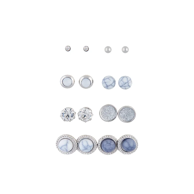 Women’s statement earrings-Cracked Stone Multi Earring 8-Pack