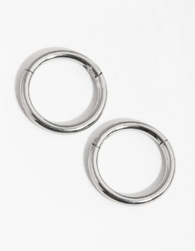 Women’s dangling earrings-Surgical Steel Fine Sleeper Earrings 8MM