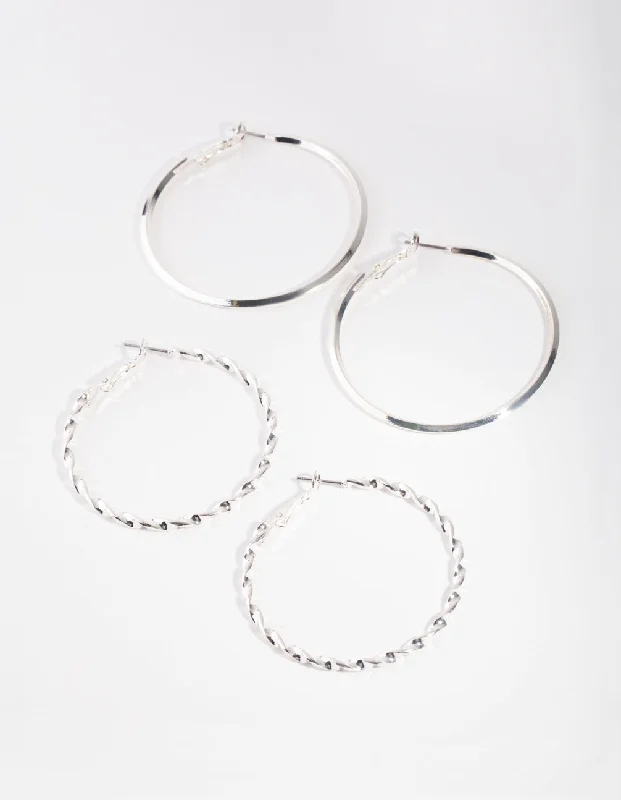 Women’s boho earrings-Silver Ultimate Pack Hoop Earring