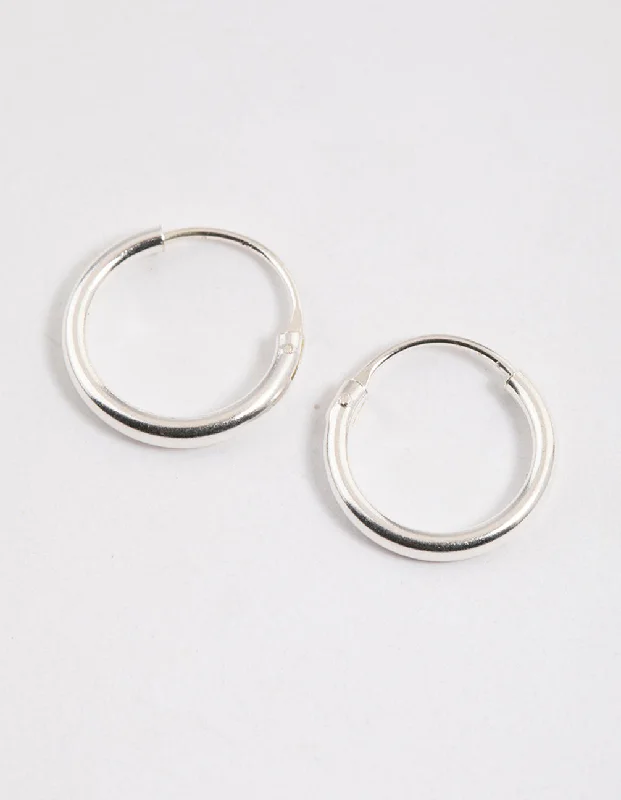 Women’s hoop earrings-Sterling Silver Mini Polished Hoop Earrings