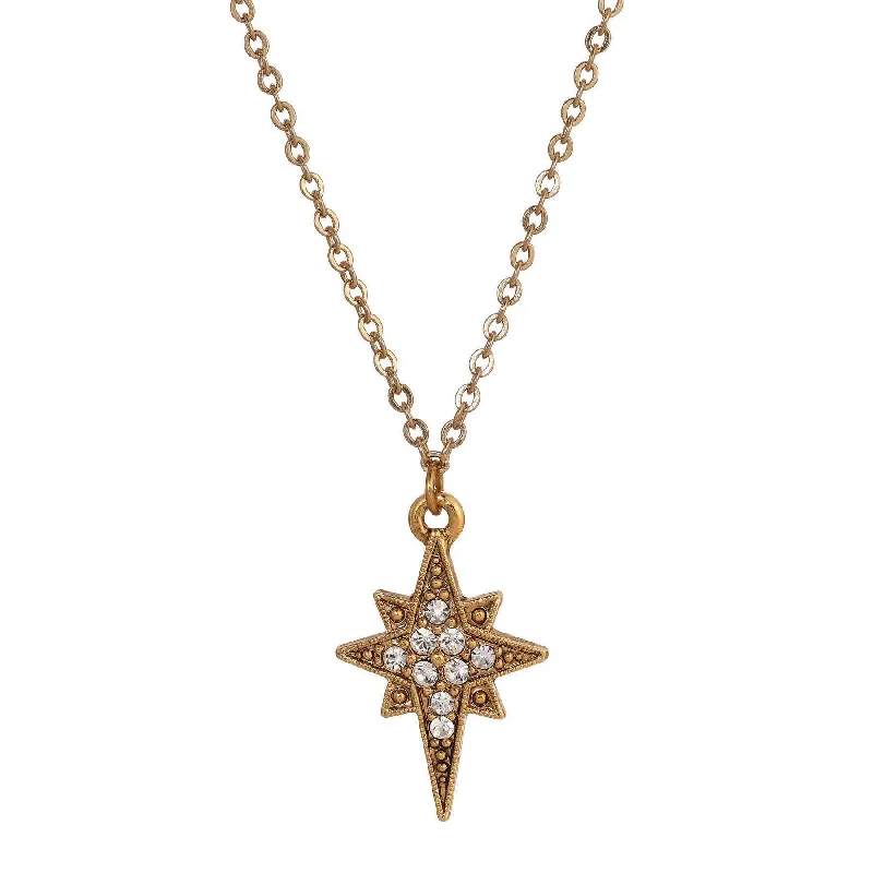 Women’s luxury necklace-Symbols Of Faith Star Of Bethlehem Crystal Pendant Necklace 16"