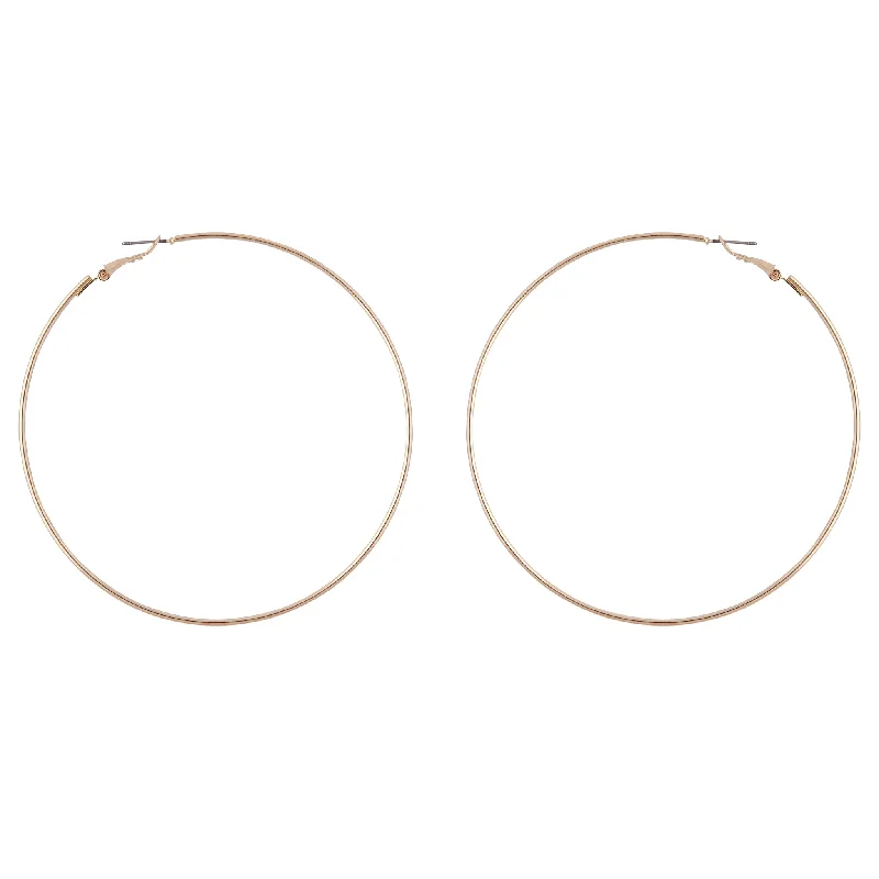 Women’s black diamond earrings-Gold Super Hoop Earrings