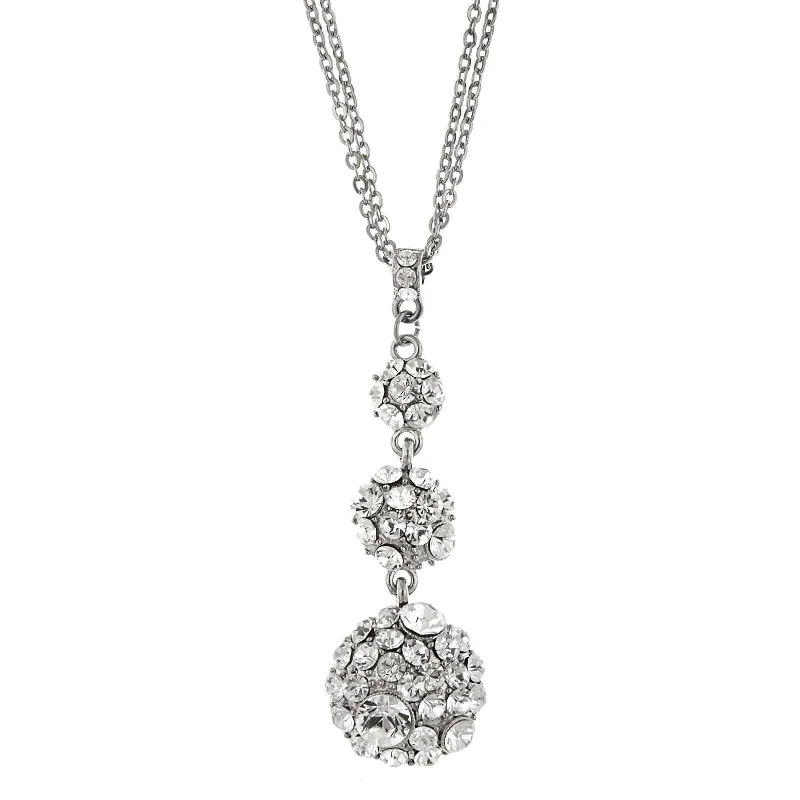 Women’s infinity necklace-2028 Jewelry Fireball Crystal Drop Pendant Necklace 16" + 3" Extender