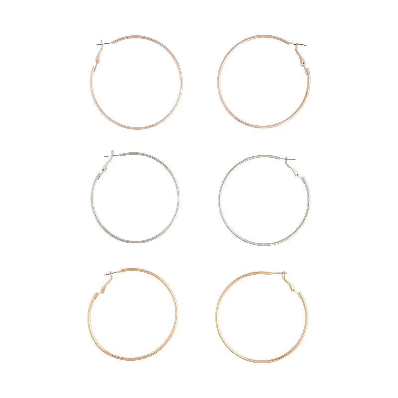 Women’s luxury drop earrings-Mix Tube Big Hoop Earring Pack