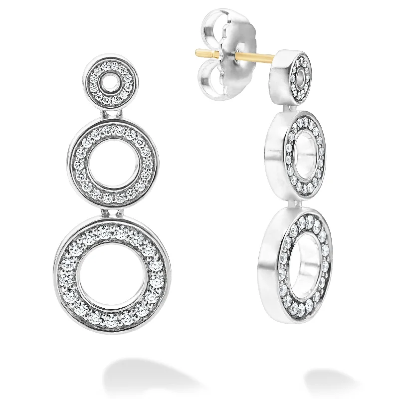 Women’s hoop and stud earrings-Caviar Spark Diamond Circle Drop Earrings