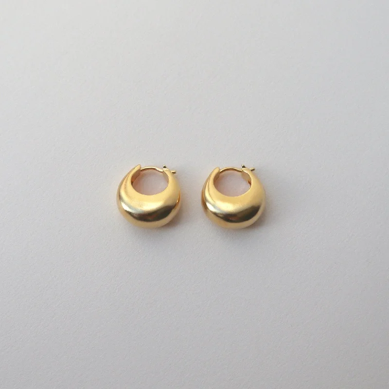 Women’s layered earrings-'Emerging' Dome Hoops