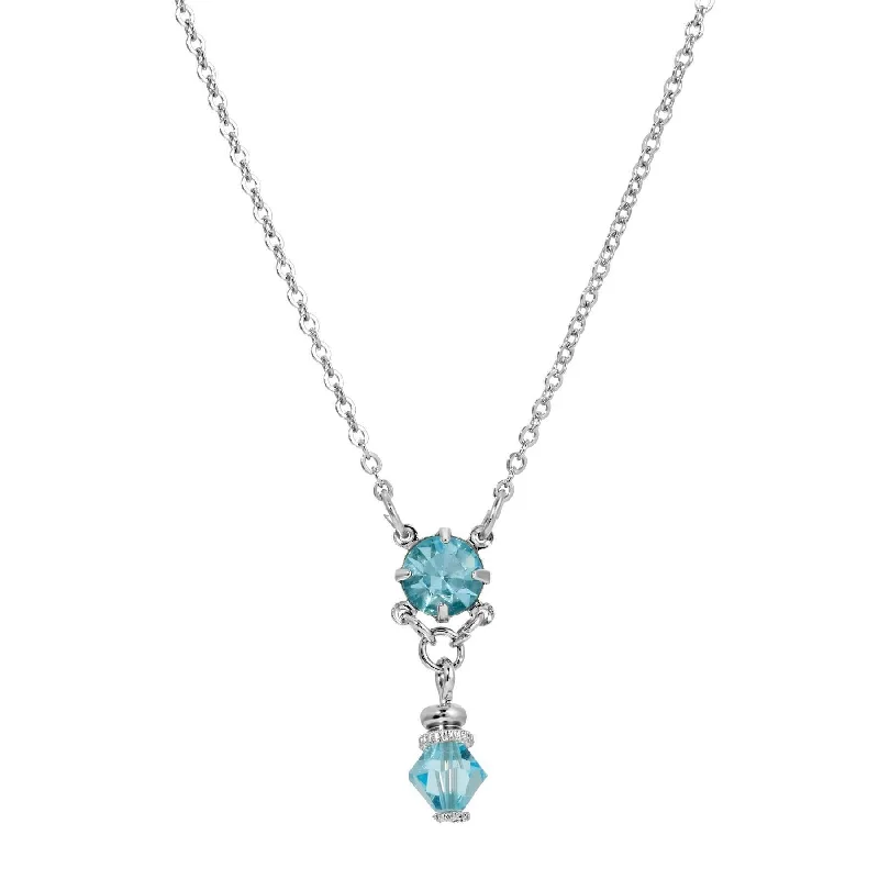 Women’s elegant statement necklace-1928 Jewelry Deco Flare Crystal Drop Pendant Necklace 18"