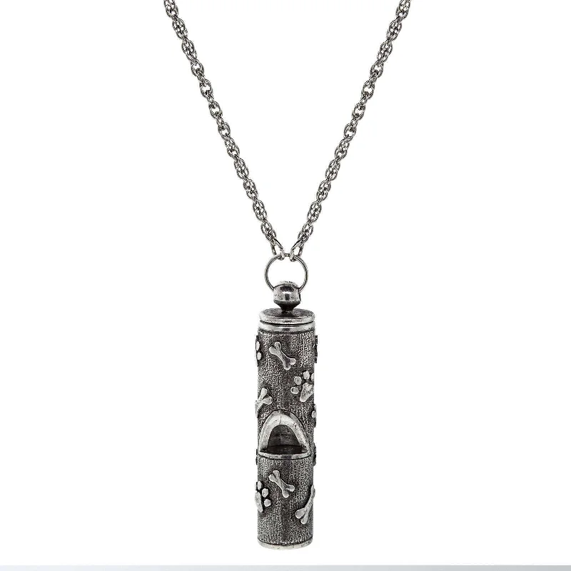 Women’s geometric pendant necklace-1928 Jewelry Dog Bone & Paws Whistle Pendant Necklace 28"