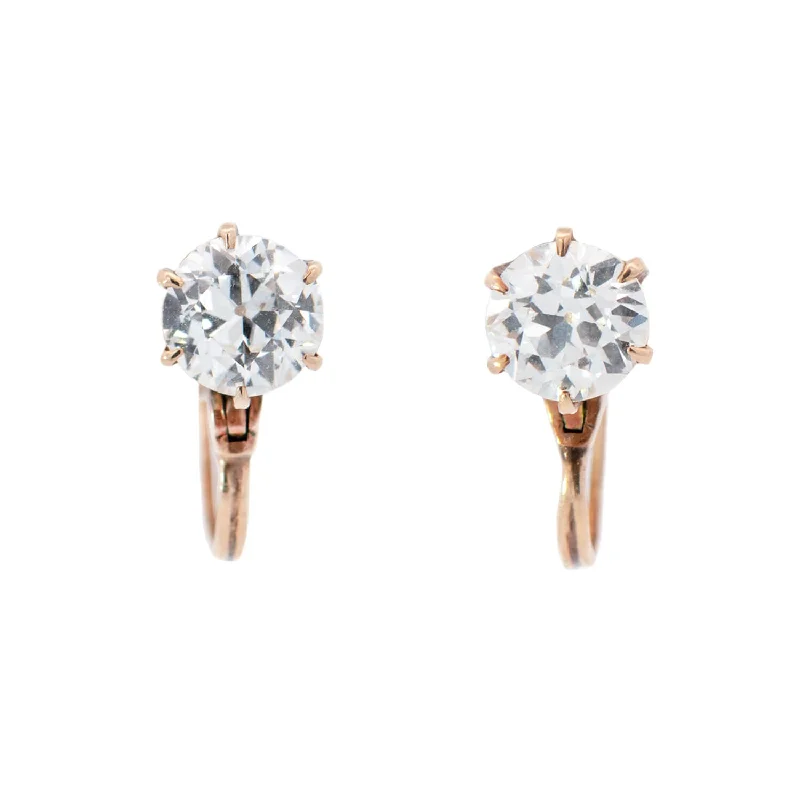 Women’s crystal earrings-Victorian 1.80ctw Old European Diamond stud Earrings