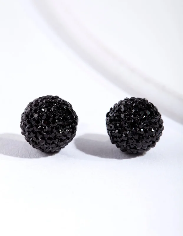 Women’s black diamond earrings-Jelly Tot Ball Earrings