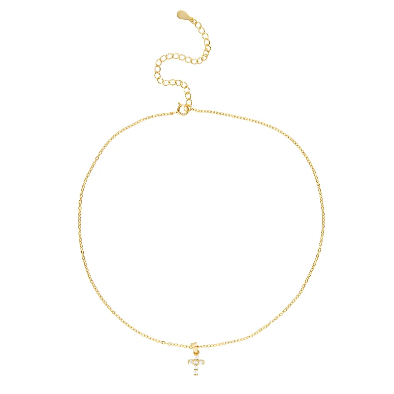 Women’s art deco necklace-Mini Cross Necklace