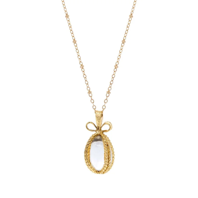 Women’s anchor necklace-1928 Jewelry Glass Egg Pendant Necklace 24"