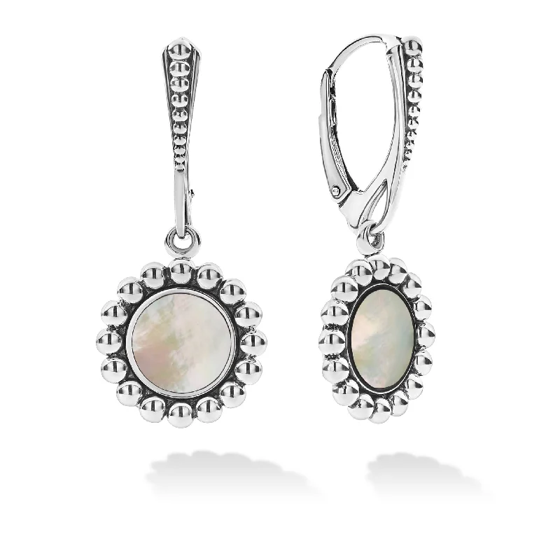 Women’s diamond drop earrings-Maya Small Mother of Pearl Circle Drop Earrings