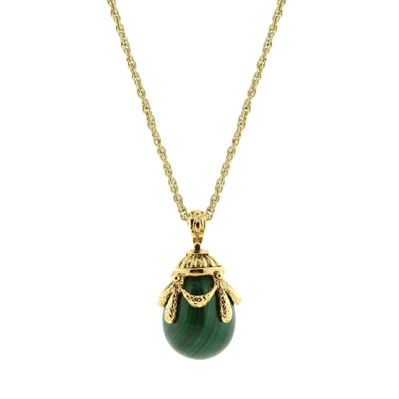 Women’s diamond and pearl necklace-1928 Jewelry Gemstone Egg Pendant Necklace 30"