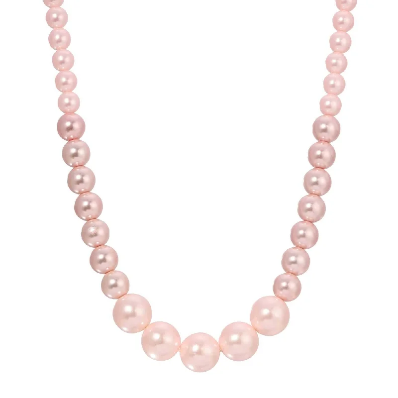 Women’s modern pendant necklace-1928 Jewelry Rosabella Pink Faux Pearl Strand Necklace 16" + 3" Extender