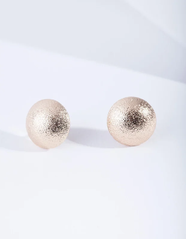 Women’s chic earrings-Gold Sparkle Button Earrings