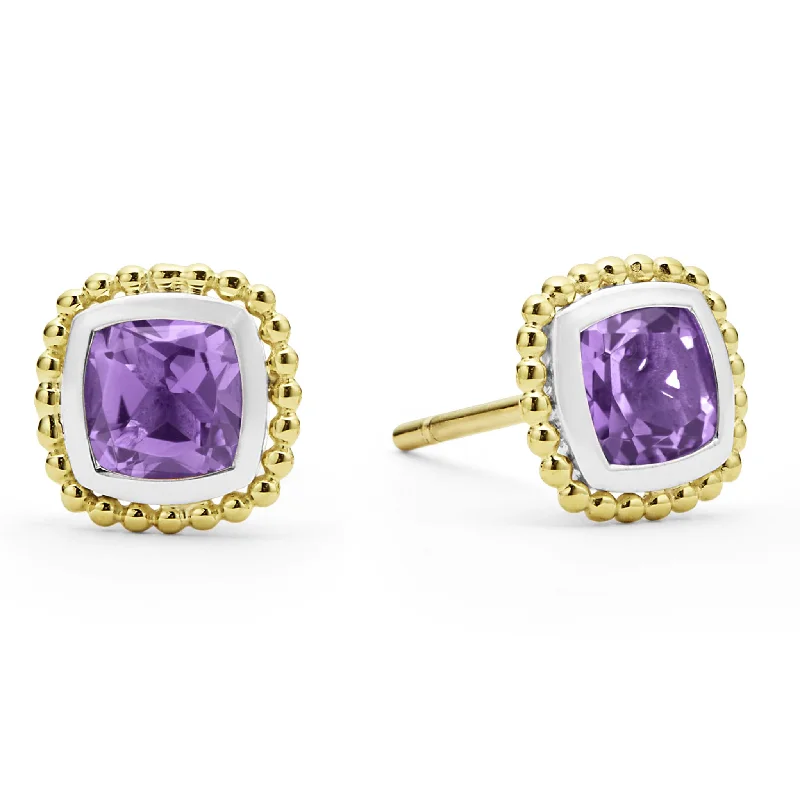 Women’s oval stud earrings-Rittenhouse Two-Tone Amethyst Stud Earrings