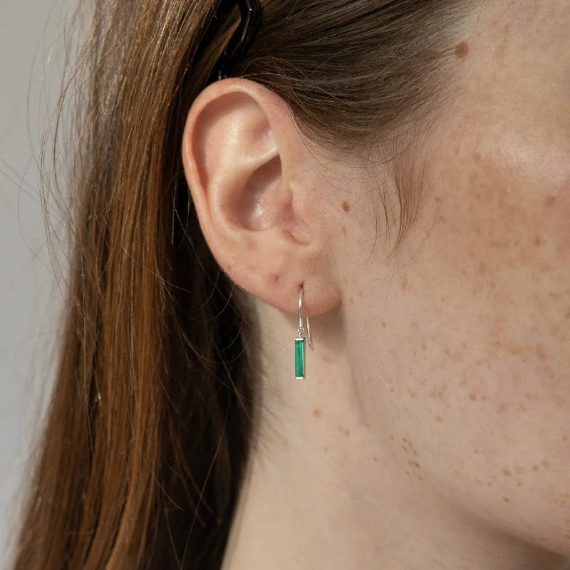 Women’s black diamond earrings-'Green Alchemy' Drop Earrings