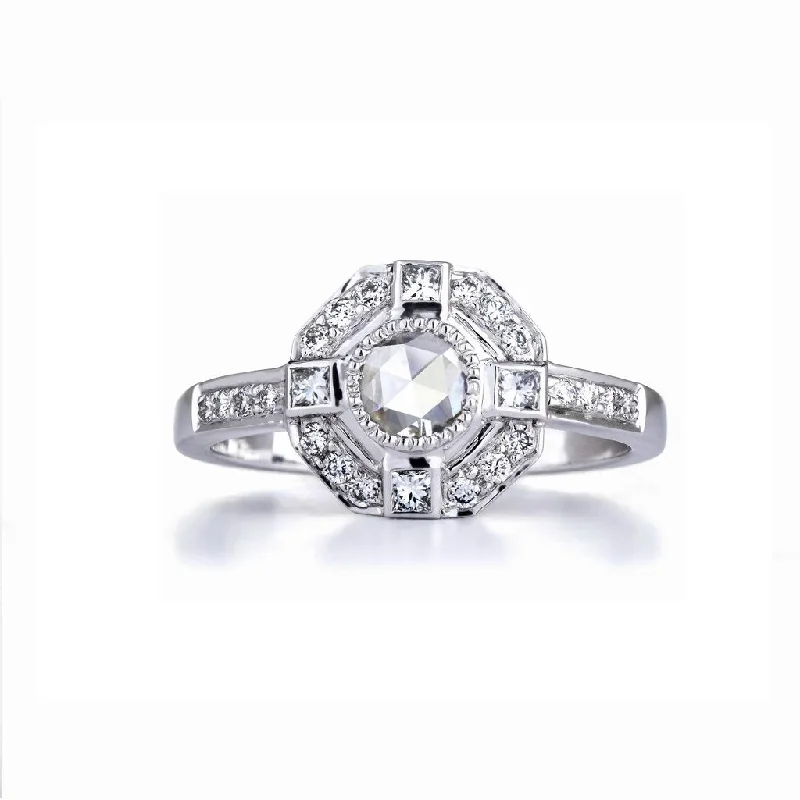 Women’s princess-cut diamond engagement rings-Moderne White Diamond Ring