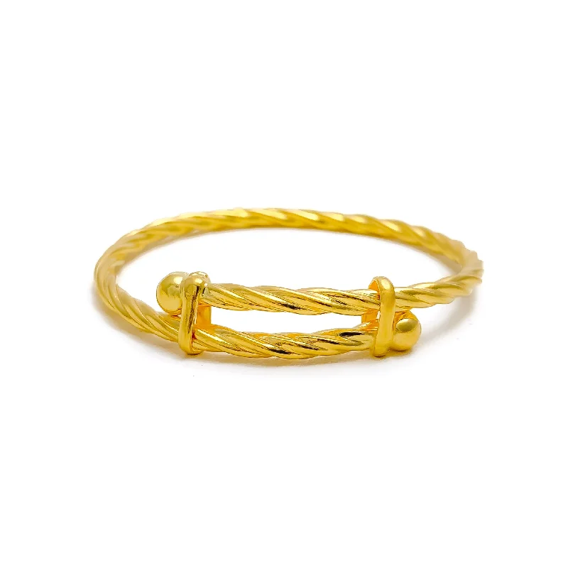 Women’s thin bracelet-Refined Buffed 22k Gold Baby Bangle