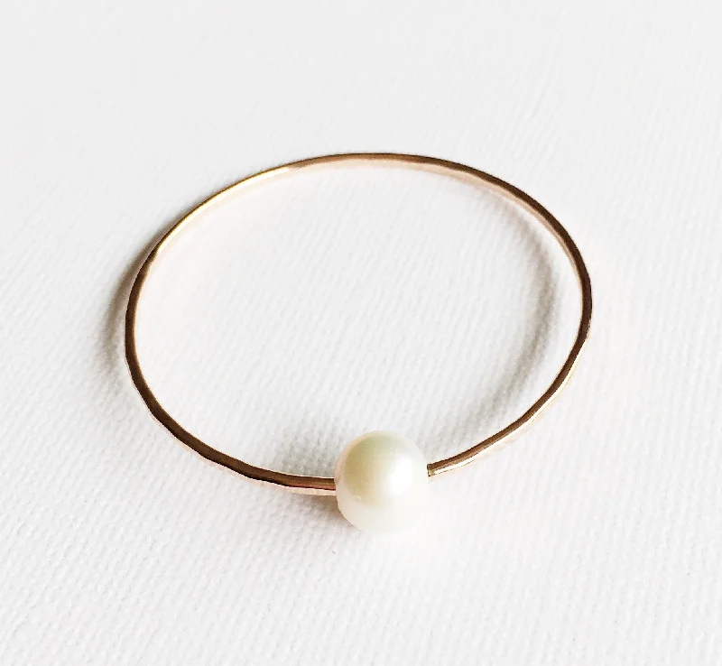 Women’s crystal bracelet-Bangle Lani - white  pearl ( B254)