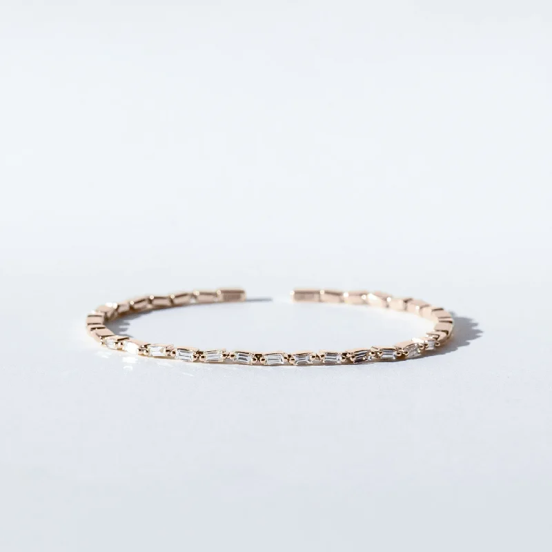 Women’s men’s bracelet-Suzanne Kalan | 18k Bold Thin Diamond Bangle