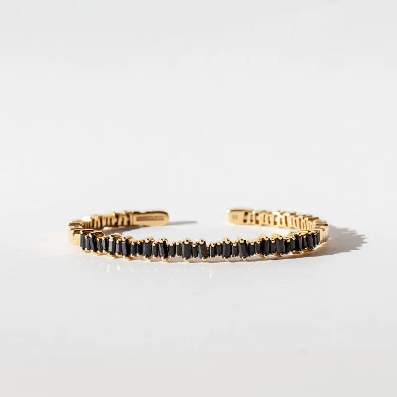 Women’s layered bracelet-Suzanne Kalan | 18k Black Sapphire Reborn Bangle