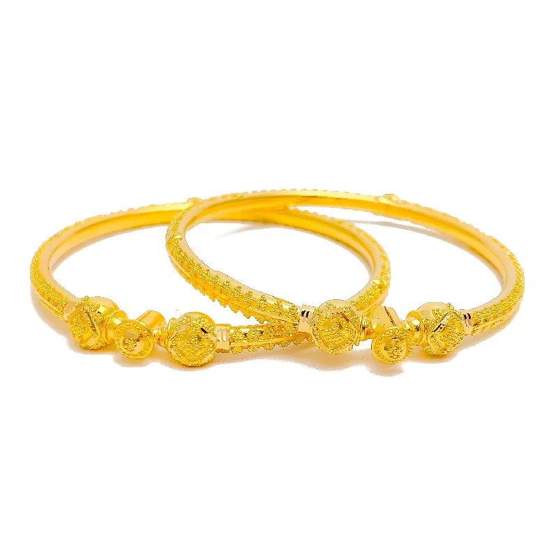 Women’s gemstone bracelet-Stately Special 22k Gold Baby Bangles