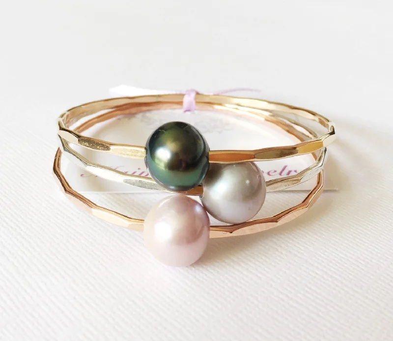 Women’s pearl bangle-Vera bangles set (B132)