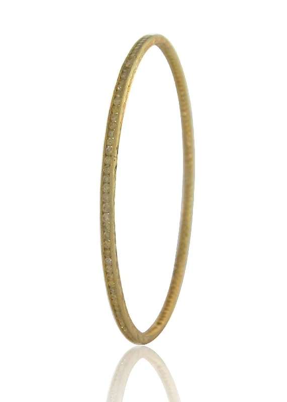 Women’s unique bracelet-Channel Yellow Diamond Bangle