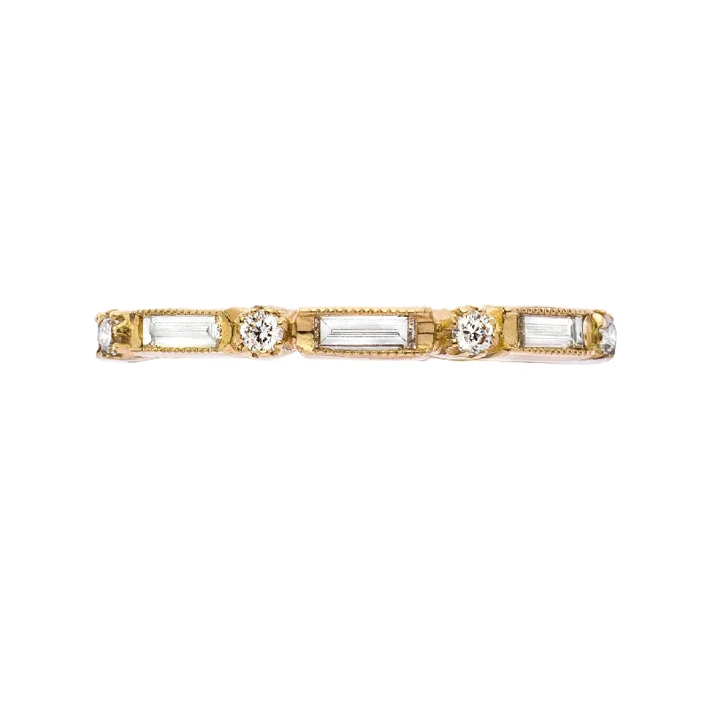 Women’s gold engagement rings-Lucy White Diamond Band