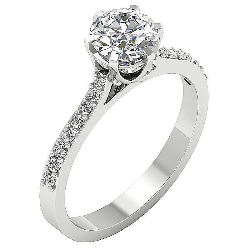 Women’s princess-cut engagement rings-The Zaire Six Prong Solitaire Diamond Engagement Ring 14k White Gold