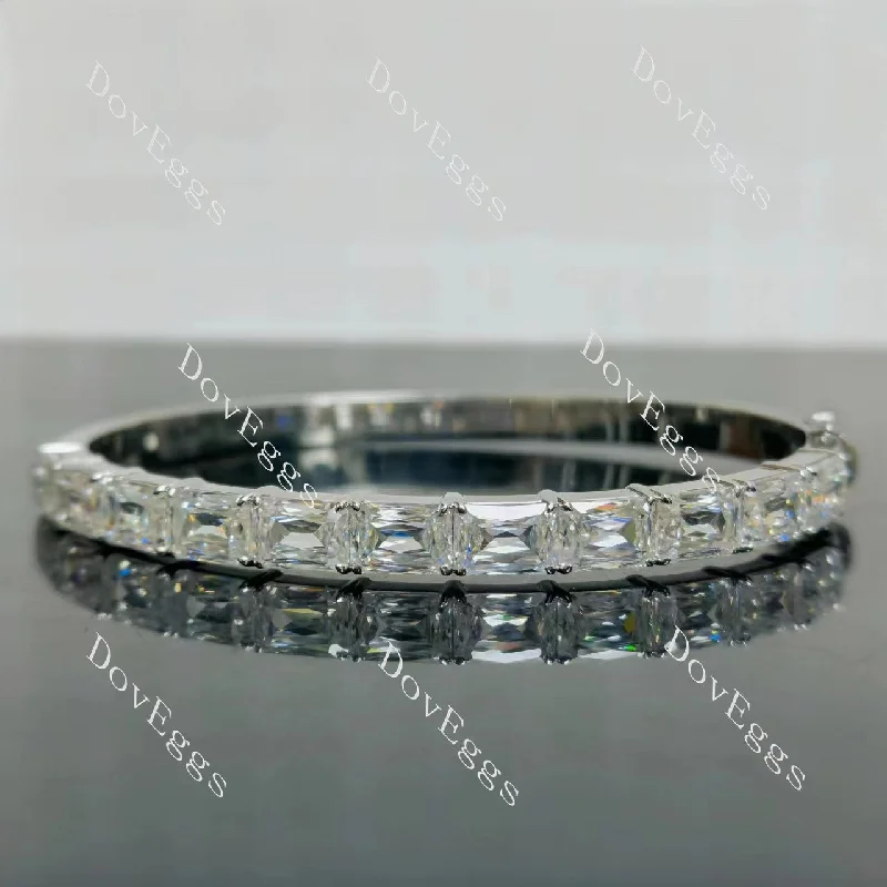 Women’s round bangles-The Anastasia 11 stones criss cut moissanite bangle