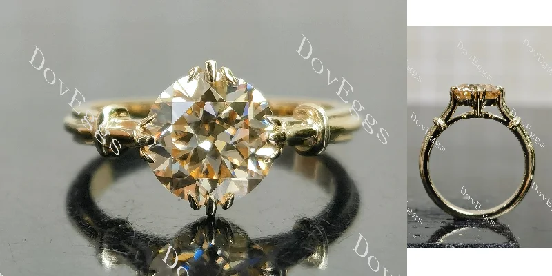 Women’s solitaire engagement rings-Doveggs round solitaire colored moissanite engagement ring