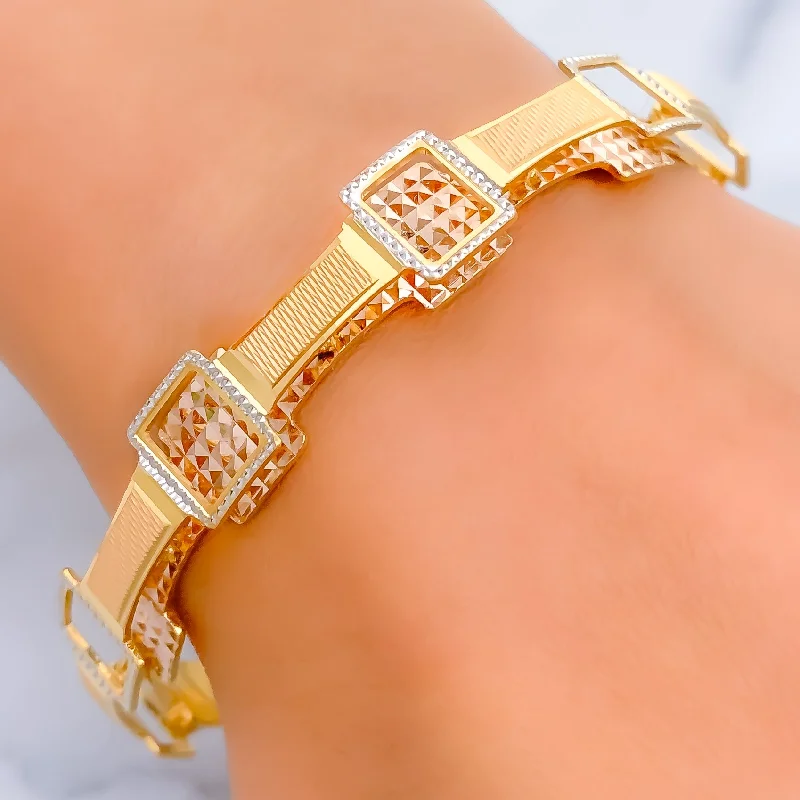 Women’s round bangles-Fashionable Lush 22k Gold Bangle