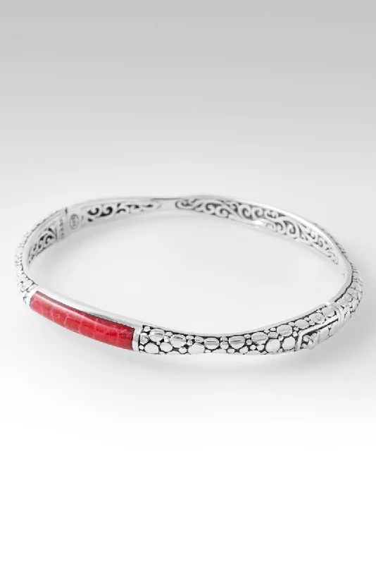 Women’s statement bracelet-Warm Embrace Bangle™ in Red Indonesian Coral