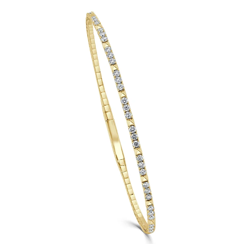 Women’s multi-colored bracelet-14k Gold & Diamond Flexible Bangle