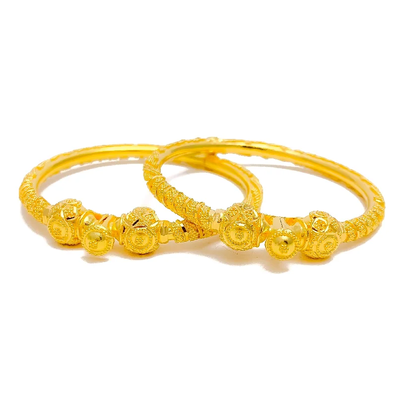 Women’s thin bracelet-Classic Radiant 2k Gold Baby Bangles