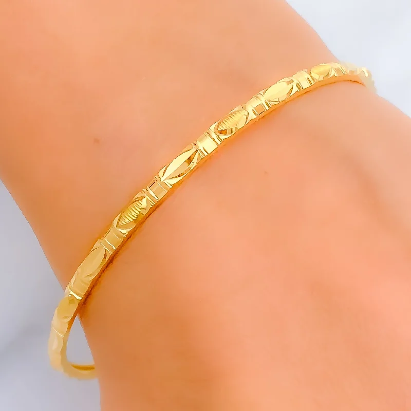 Women’s crystal bangles-Shimmering Decadent 22k Gold Bangle