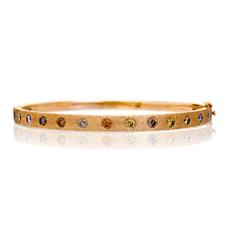 Women’s luxury bracelet-Dunes Multi-Color Diamond Wide Bangle